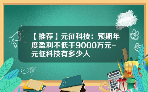 【推荐】元征科技:预期年度盈利不低于9000万元-元征科技有多少人