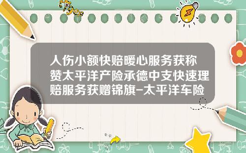 人伤小额快赔暖心服务获称赞太平洋产险承德中支快速理赔服务获赠锦旗-太平洋车险快速理赔额度是多少