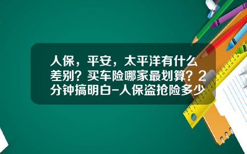 人保,平安,太平洋有什么差别?买车险哪家最划算?2分钟搞明白-人保盗抢险多少钱