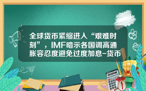 全球货币紧缩进入“艰难时刻”,IMF暗示各国调高通胀容忍度避免过度加息-货币基金跌