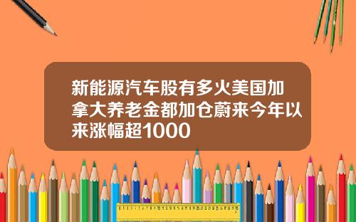 新能源汽车股有多火美国加拿大养老金都加仓蔚来今年以来涨幅超1000