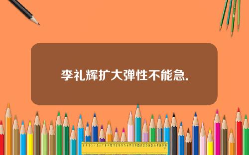 李礼辉扩大弹性不能急.