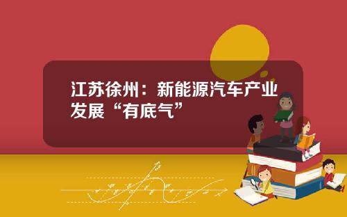 江苏徐州：新能源汽车产业发展“有底气”