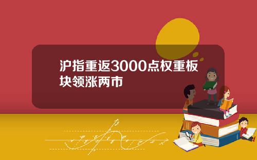 沪指重返3000点权重板块领涨两市
