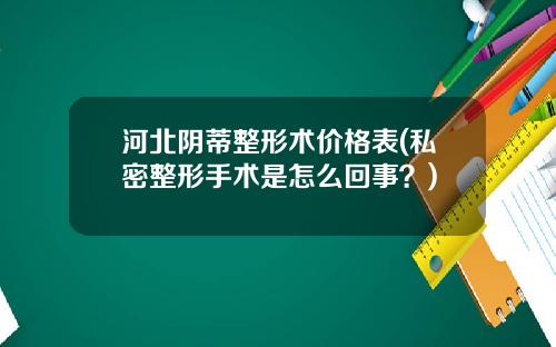 河北阴蒂整形术价格表(私密整形手术是怎么回事?)