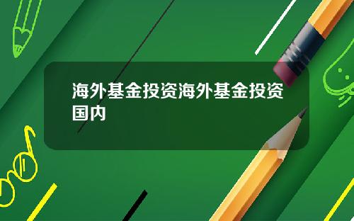 海外基金投资海外基金投资国内