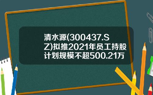 清水源(300437.SZ)拟推2021年员工持股计划规模不超500.21万股-河南清水源科技股份有限公司股东