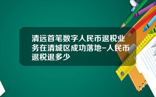 清远首笔数字人民币退税业务在清城区成功落地-人民币退税退多少
