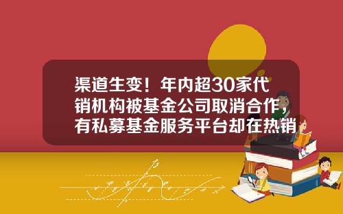 渠道生变！年内超30家代销机构被基金公司取消合作，有私募基金服务平台却在热销公募产品-哪里买私募基金