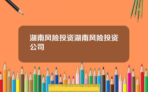湖南风险投资湖南风险投资公司