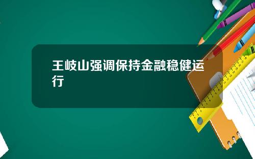 王岐山强调保持金融稳健运行
