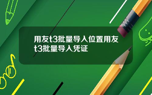 用友t3批量导入位置用友t3批量导入凭证