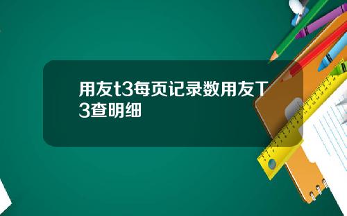 用友t3每页记录数用友T3查明细
