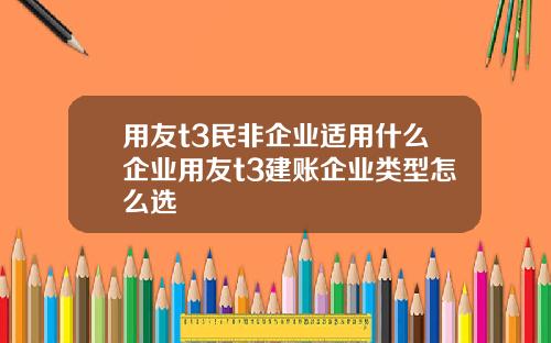 用友t3民非企业适用什么企业用友t3建账企业类型怎么选