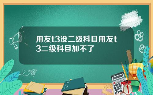用友t3没二级科目用友t3二级科目加不了
