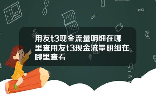 用友t3现金流量明细在哪里查用友t3现金流量明细在哪里查看