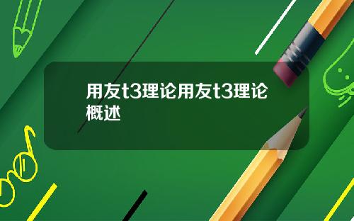 用友t3理论用友t3理论概述