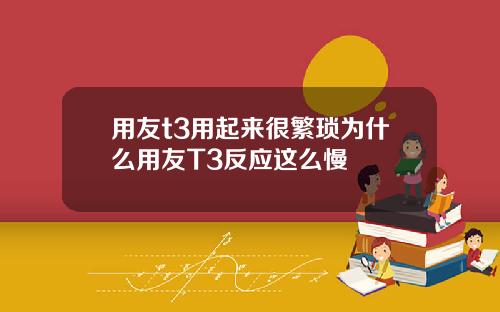 用友t3用起来很繁琐为什么用友T3反应这么慢