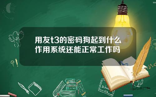 用友t3的密码狗起到什么作用系统还能正常工作吗