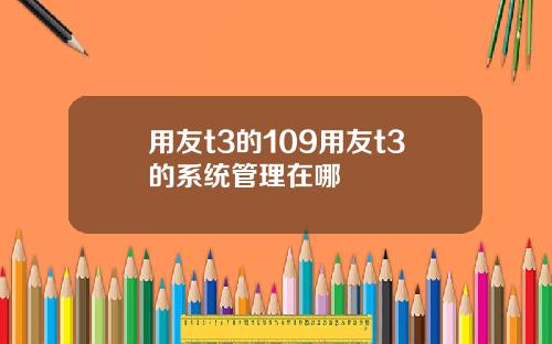 用友t3的109用友t3的系统管理在哪