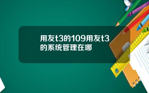 用友t3的109用友t3的系统管理在哪