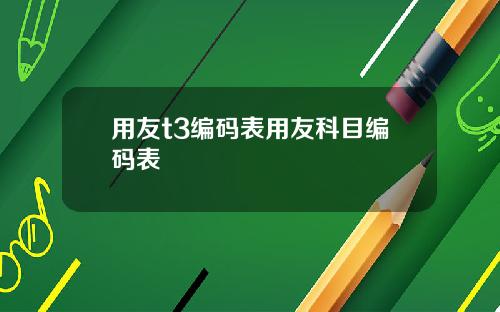 用友t3编码表用友科目编码表