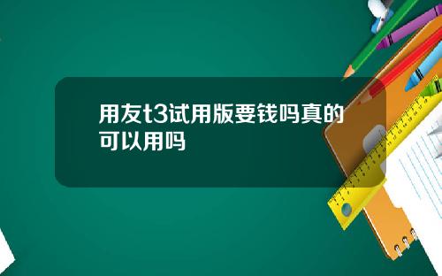 用友t3试用版要钱吗真的可以用吗