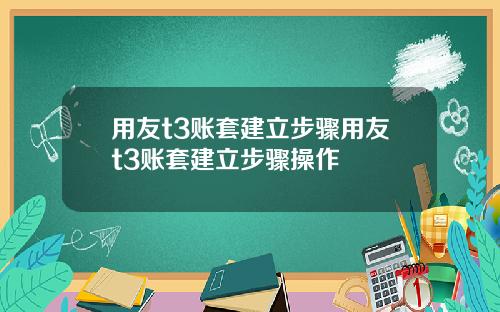 用友t3账套建立步骤用友t3账套建立步骤操作