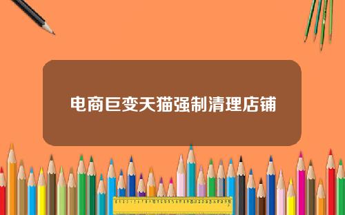 电商巨变天猫强制清理店铺