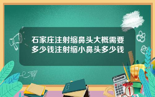 石家庄注射缩鼻头大概需要多少钱注射缩小鼻头多少钱