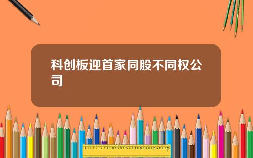 科创板迎首家同股不同权公司