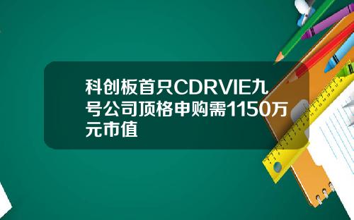 科创板首只CDRVIE九号公司顶格申购需1150万元市值
