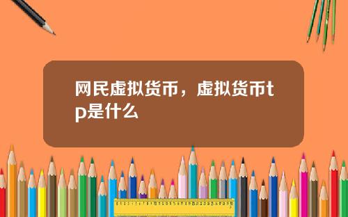 网民虚拟货币,虚拟货币tp是什么