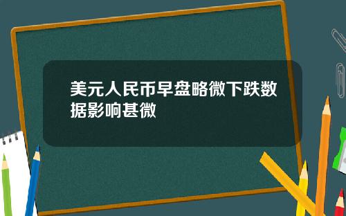 美元人民币早盘略微下跌数据影响甚微