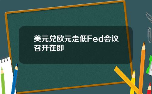 美元兑欧元走低Fed会议召开在即