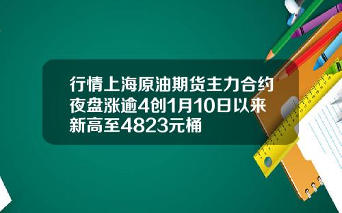行情上海原油期货主力合约夜盘涨逾4创1月10日以来新高至4823元桶