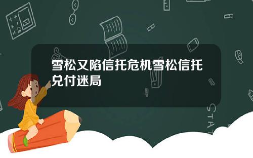 雪松又陷信托危机雪松信托兑付迷局