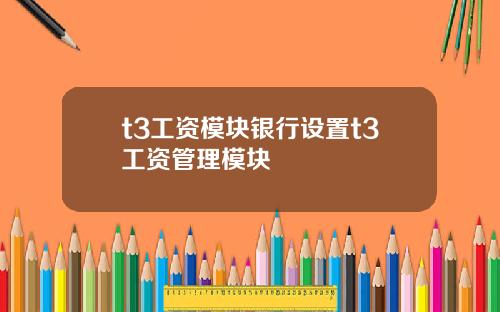t3工资模块银行设置t3工资管理模块
