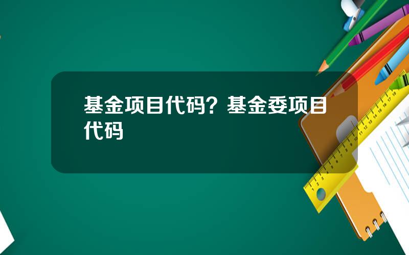 基金项目代码？基金委项目代码