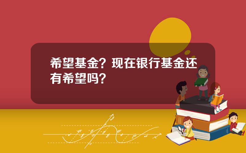 希望基金？现在银行基金还有希望吗？