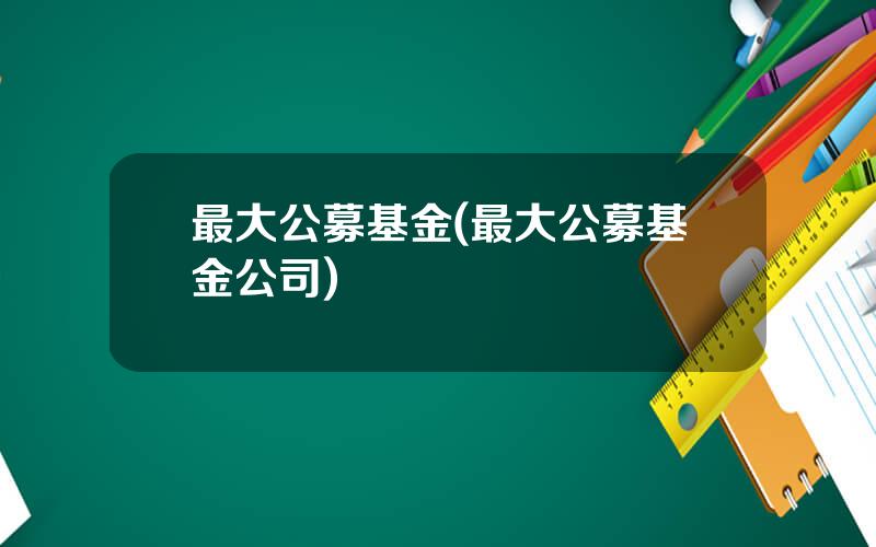 最大公募基金(最大公募基金公司)