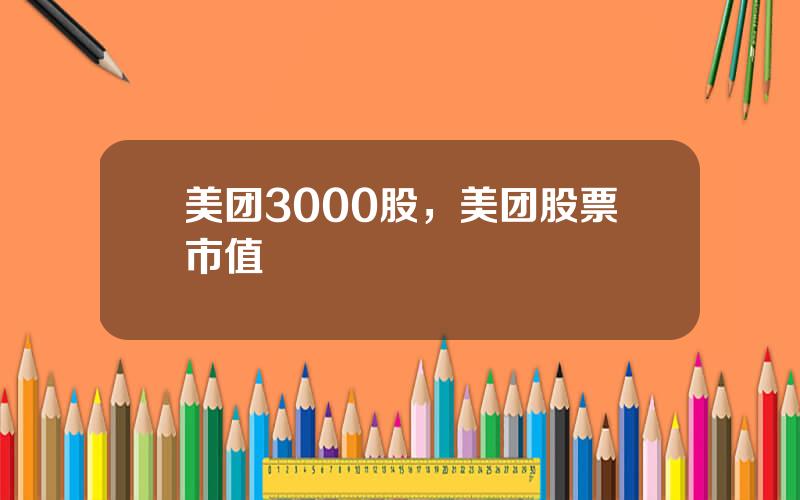 美团3000股，美团股票市值
