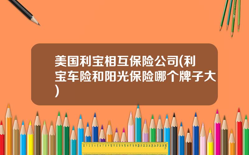美国利宝相互保险公司(利宝车险和阳光保险哪个牌子大)