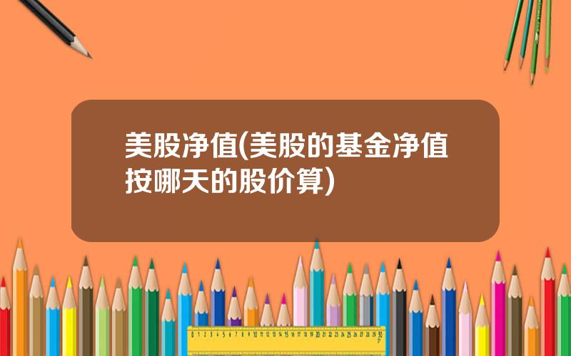 美股净值(美股的基金净值按哪天的股价算)