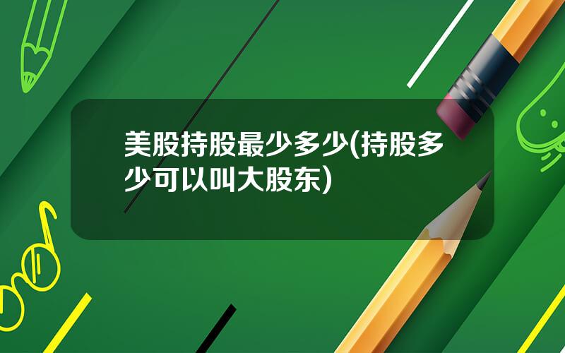 美股持股最少多少(持股多少可以叫大股东)