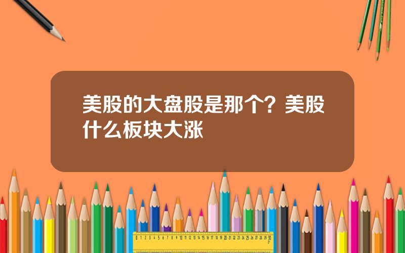 美股的大盘股是那个？美股什么板块大涨