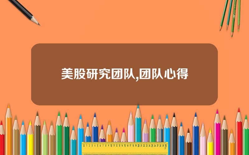 美股研究团队,团队心得