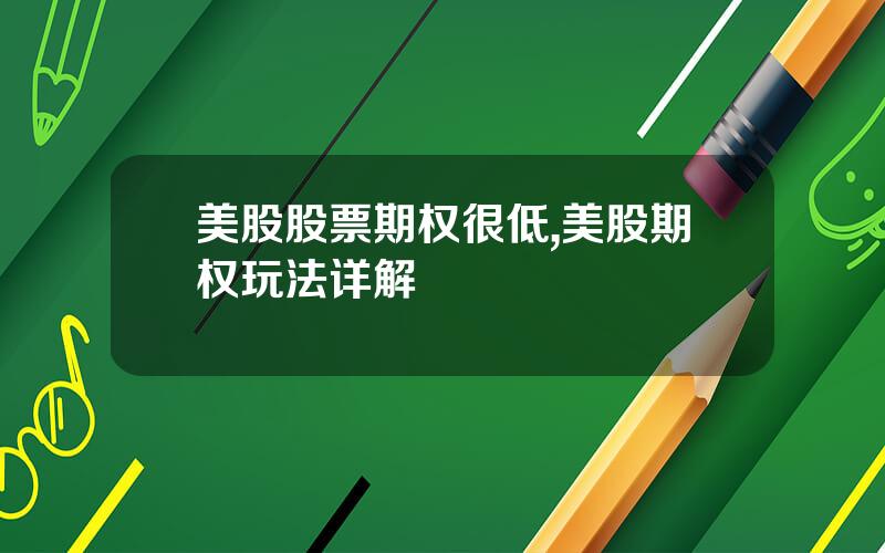 美股股票期权很低,美股期权玩法详解