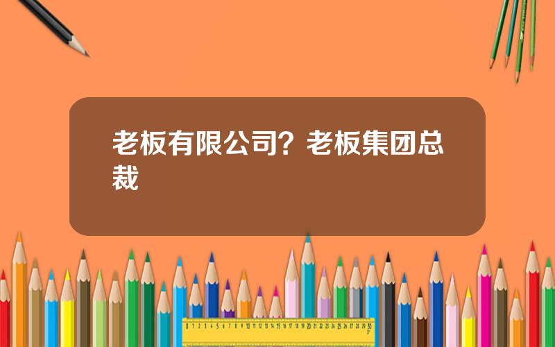 老板有限公司？老板集团总裁