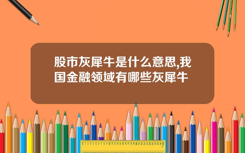 股市灰犀牛是什么意思,我国金融领域有哪些灰犀牛